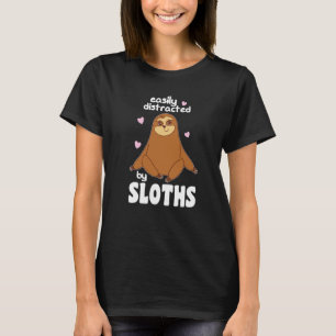Camiseta Fácilmente Distraído Por Las Lemas Cute Sloth