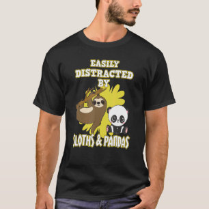 Camiseta Fácilmente Distraído Por Las Lemas Y Los Pandas