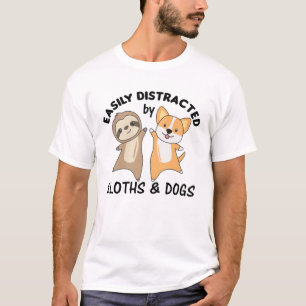 Camiseta Fácilmente Distraído Por Las Llanuras Y Perros Hun