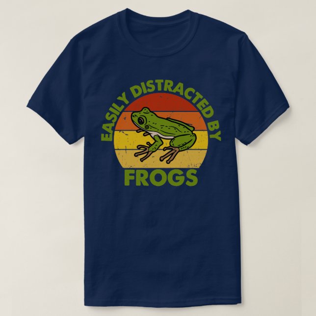 Camiseta Fácilmente distraído por las ranas (Diseño del anverso)