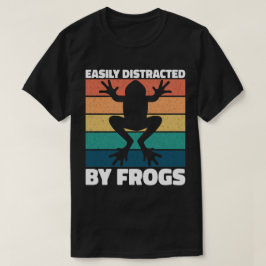 Camiseta Fácilmente Distraído Por Las Ranas Amantes Del Dis