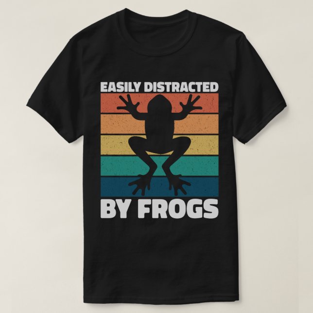 Camiseta Fácilmente Distraído Por Las Ranas Amantes Del Dis (Diseño del anverso)
