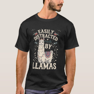 Camiseta Fácilmente Distraído por Llamas Divertidas Amantes