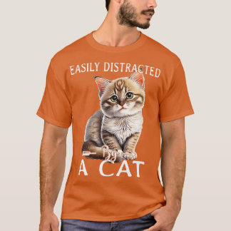 Camiseta Fácilmente distraído por los gatos 4