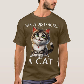 Camiseta Fácilmente distraído por los gatos 5