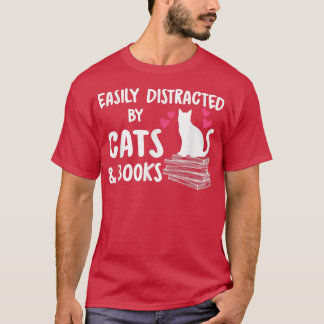 Camiseta Fácilmente distraído por los gatos y el amante de 