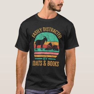 Camiseta Fácilmente Distraído Por Los Libros De Cabras Love
