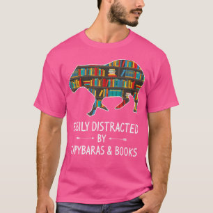 Camiseta Fácilmente Distraído Por Los Libros De Capybaras E
