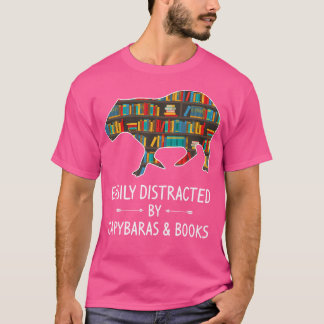 Camiseta Fácilmente Distraído Por Los Libros De Capybaras E