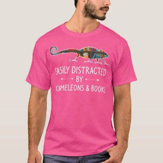 Camiseta Fácilmente Distraído Por Los Libros De Chameleons