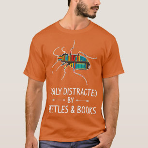 Camiseta Fácilmente Distraído Por Los Libros De Escarabajos
