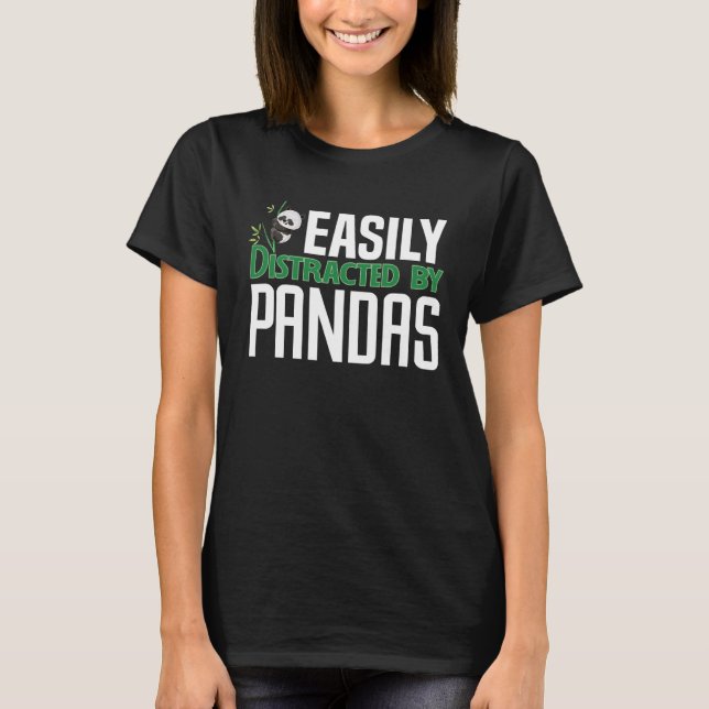 Camiseta Fácilmente distraído por los pandas (Anverso)