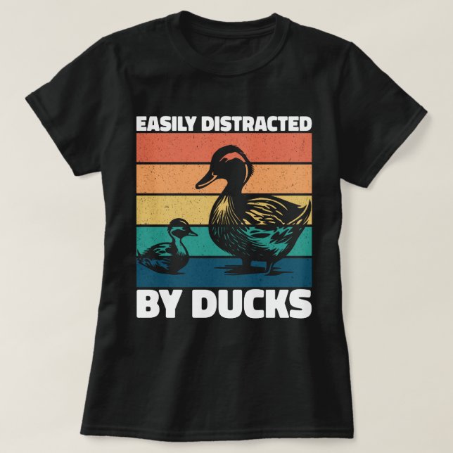Camiseta Fácilmente Distraído Por Los Patos Que Pertenecen  (Diseño del anverso)