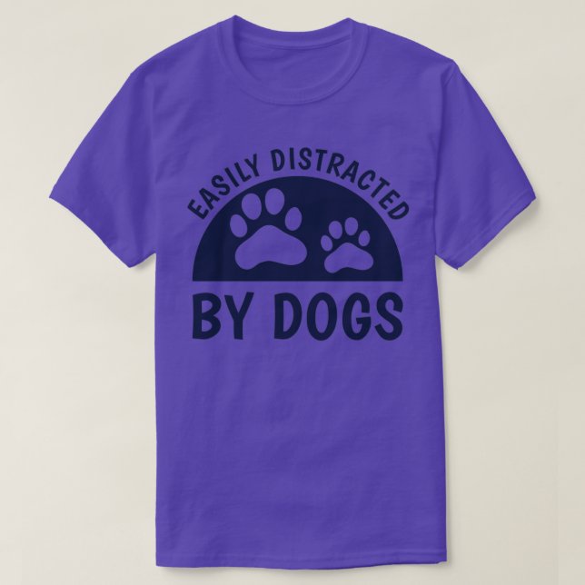 Camiseta Fácilmente distraído por los perros Divertidos per (Diseño del anverso)
