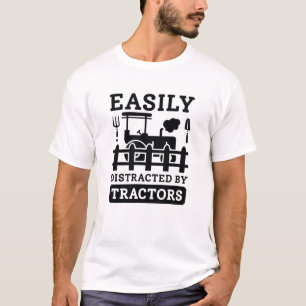 Camiseta Fácilmente Distraído Por Los Tractores