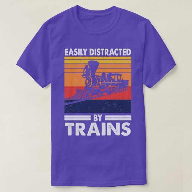 Camiseta Fácilmente Distraído Por Los Trenes Trainspotter (Diseño del anverso)