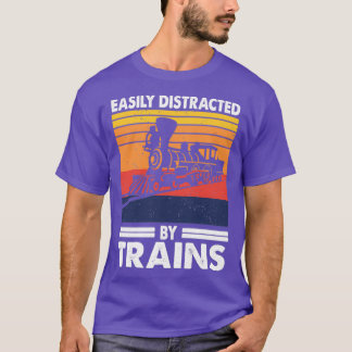 Camiseta Fácilmente Distraído Por Los Trenes Trainspotter