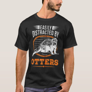 Camiseta Fácilmente Distraído Por Nutrias Pescado Nutria