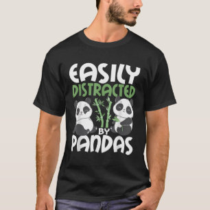 Camiseta Fácilmente Distraído Por Pandas Kawaii Panda Bear