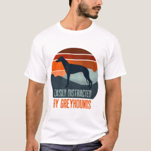 Camiseta Fácilmente Distraído Por Pasear Perros Galgos