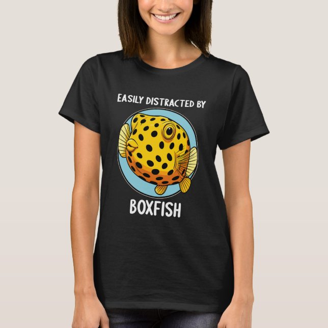 Camiseta Fácilmente Distraído por Peces Caja (Anverso)