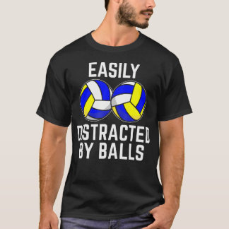 Camiseta Fácilmente Distraído Por Pelotas Jugador Divertido