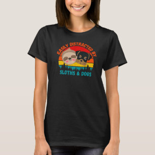Camiseta Fácilmente Distraído Por Perezosos Y Perros Perezo
