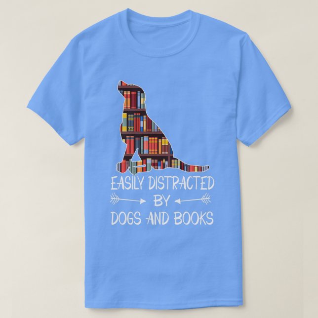Camiseta fácilmente distraído por perros y libros Trimix (Diseño del anverso)