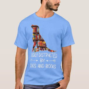 Camiseta fácilmente distraído por perros y libros Trimix