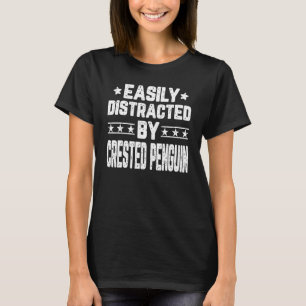 Camiseta Fácilmente Distraído Por Pingüinos Pingüinos Crest