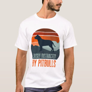 Camiseta Fácilmente Distraído Por Pitbulls Paseando Perros