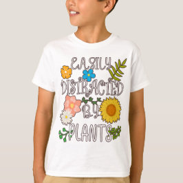 Camiseta Fácilmente Distraído Por Plantas