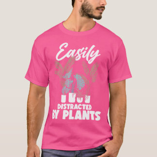 Camiseta Fácilmente Distraído Por Plantas Divertidas Planta