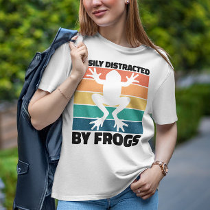 Camiseta Fácilmente Distraído Por Ranas Amantes De Guay Fro