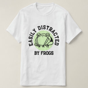 Camiseta Fácilmente Distraído Por Ranas Divertido Amante De