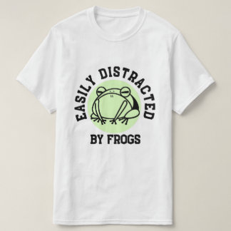 Camiseta Fácilmente Distraído Por Ranas Divertido Amante De