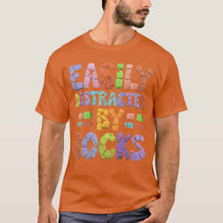 Camiseta Fácilmente Distraído Por Rocas divertido