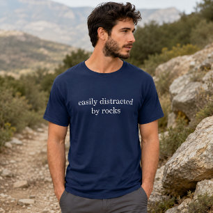 Camiseta Fácilmente Distraído Por Rocas Divertido Geología