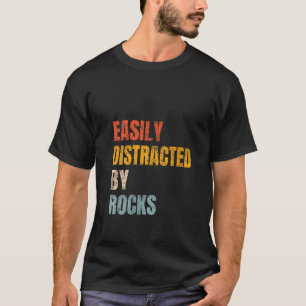 Camiseta Fácilmente Distraído Por Rocks Retro Geology Rock 