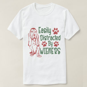 Camiseta Fácilmente Distraído Por Salchichas Divertido Aman