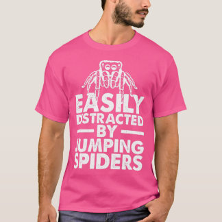 Camiseta Fácilmente Distraído Por Saltar Arañas Araña Lover