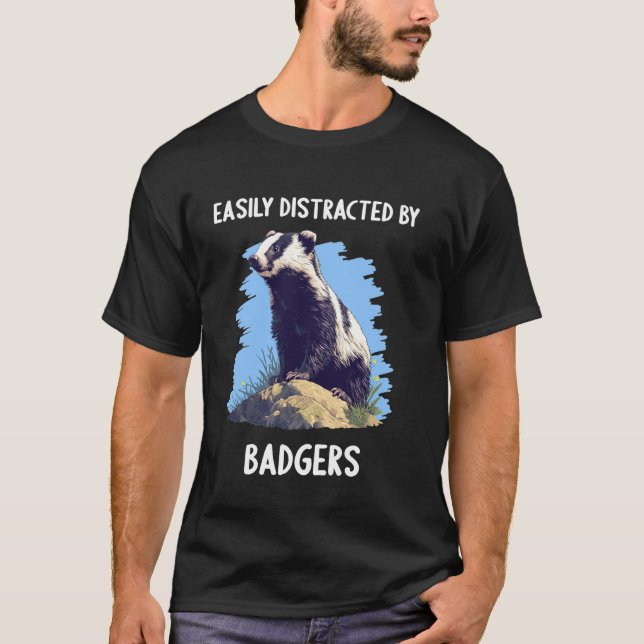 Camiseta Fácilmente distraído por Tejones Tejón (Anverso)