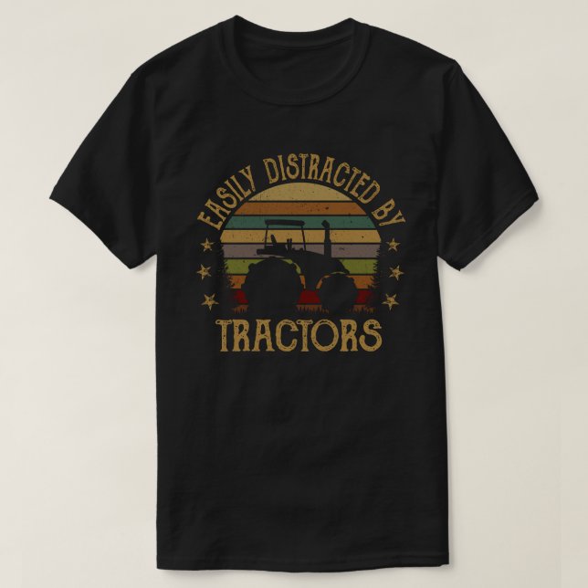 Camiseta Fácilmente Distraído Por Tractores Graciosos Regal (Diseño del anverso)