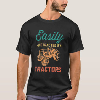 Camiseta Fácilmente Distraído Por Tractores, Granja