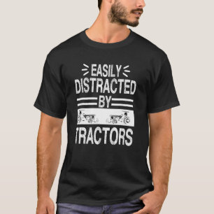 Camiseta Fácilmente Distraído Por Tractores Vintage Farming