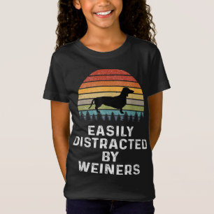 Camiseta Fácilmente Distraído Por Weiners Weiner Dog Owner 