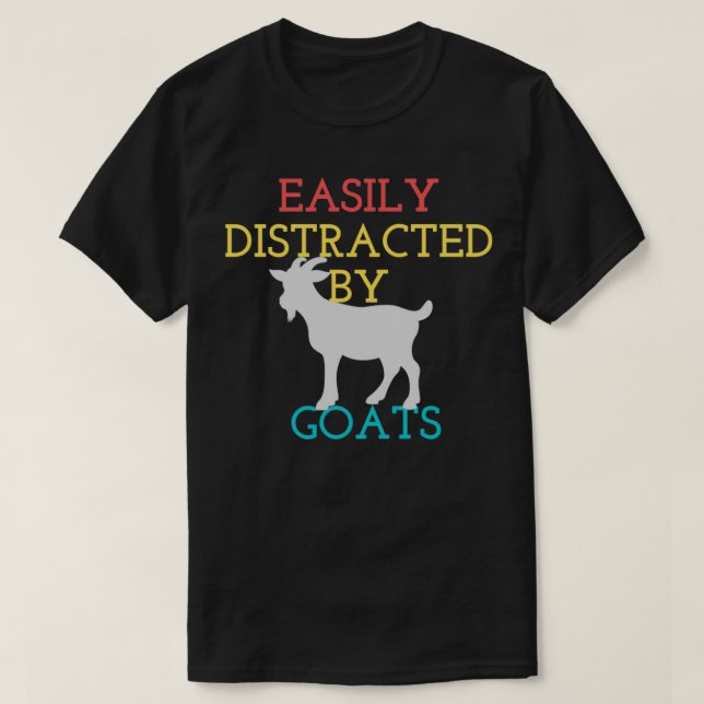 Camiseta Fácilmente Distratizado por cabras graciosas y vie (Diseño del anverso)