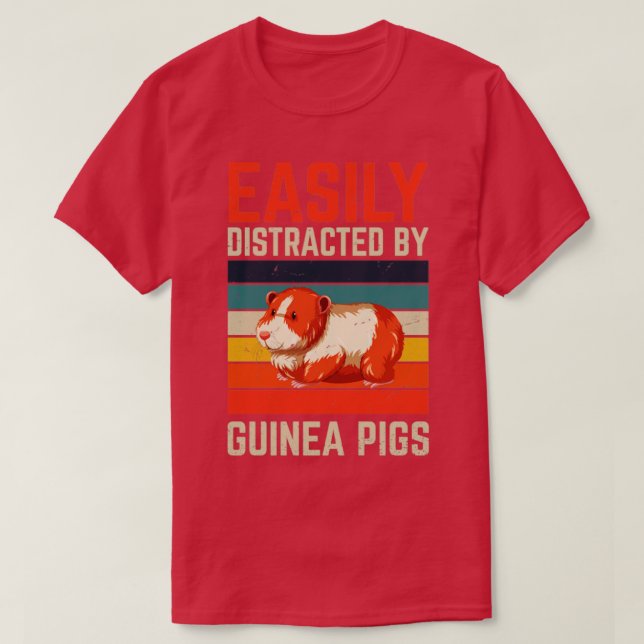 Camiseta Fácilmente Distratizado Por Los Cerdos De Guinea (Diseño del anverso)