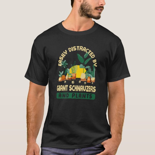 Camiseta Fácilmente Distratizado Por Schnauzers Gigantes Y  (Anverso)