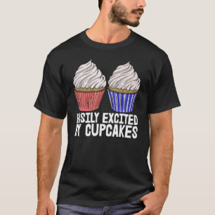 Camiseta Fácilmente Emocionado Por Los Cupcakes Hombres Que